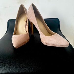 Forever 21 neutral suede high heels